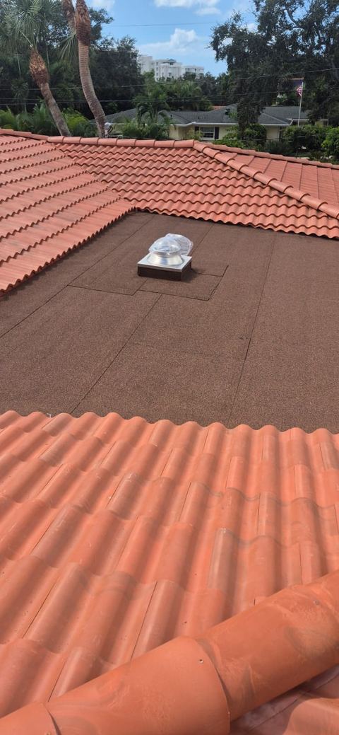 Barrel and flat concrete tile roof replacement